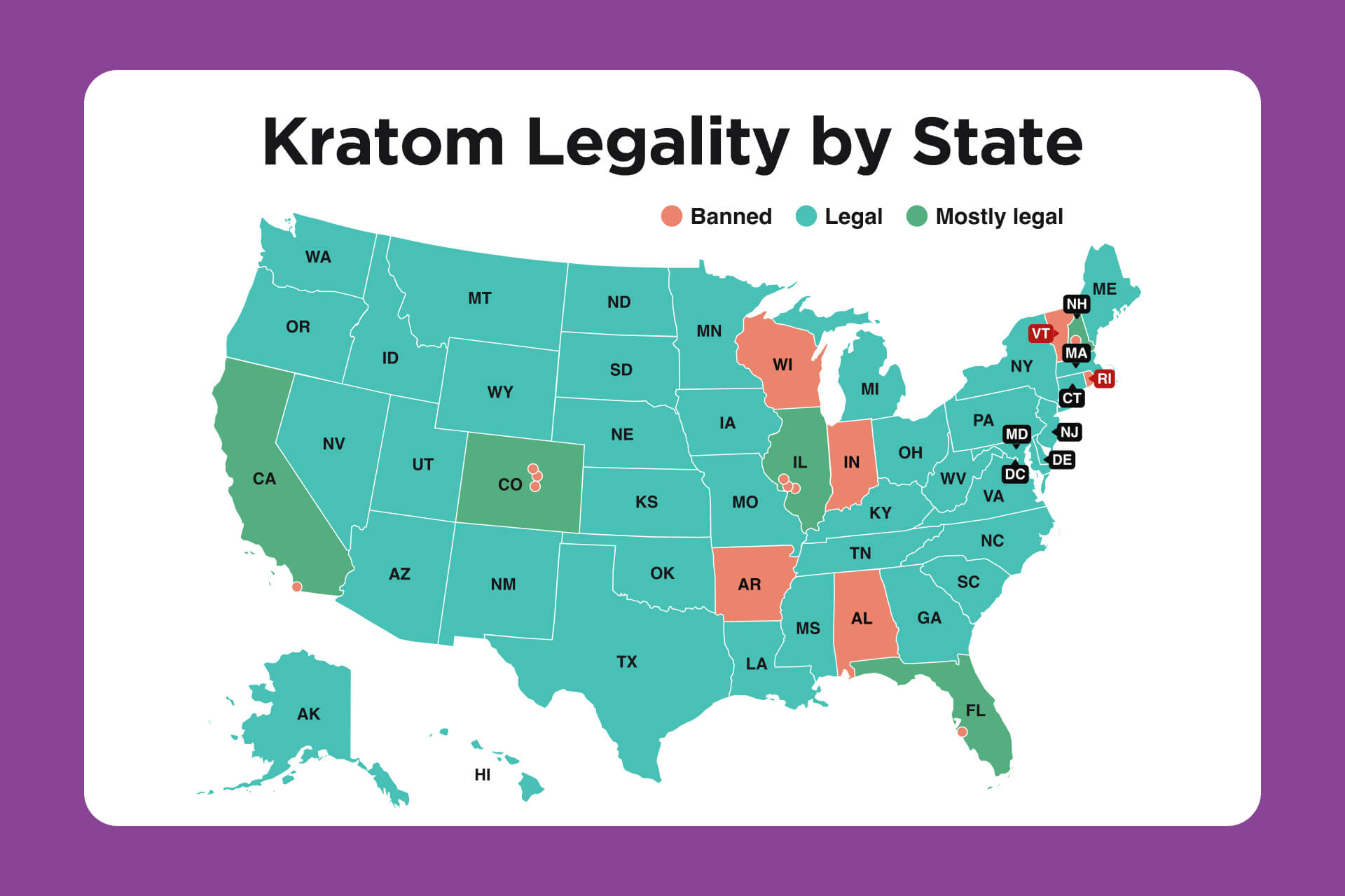 Kratom Legality Map 2024 - Linea Petunia